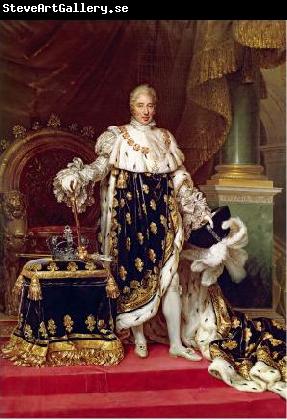 Jean Urbain Guerin Portrait of the King Charles X of France in his coronation robes